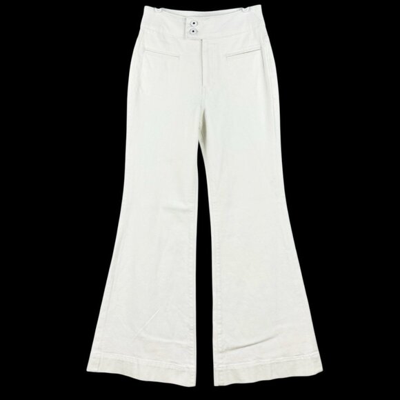 RYEGRASS Women's High Waisted Flared Leg Ivory Denim Jeans Size 2 (W26" x L33") - Picture 1 of 13